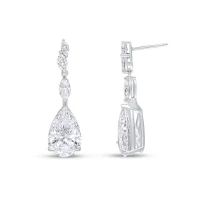 Emily Earrings (All-White/Rhodium)