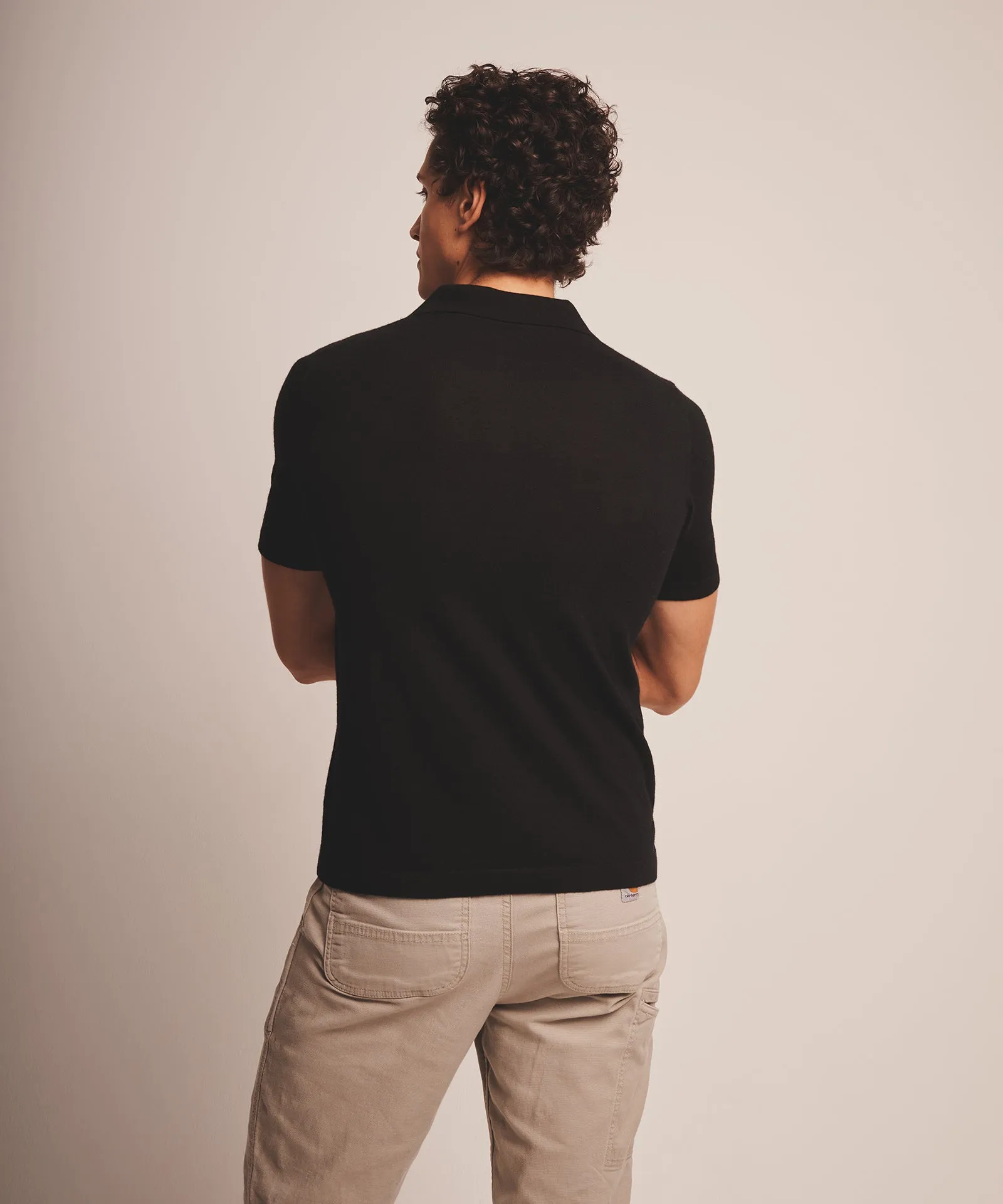 Fancy Cashmere Short Sleeve Polo