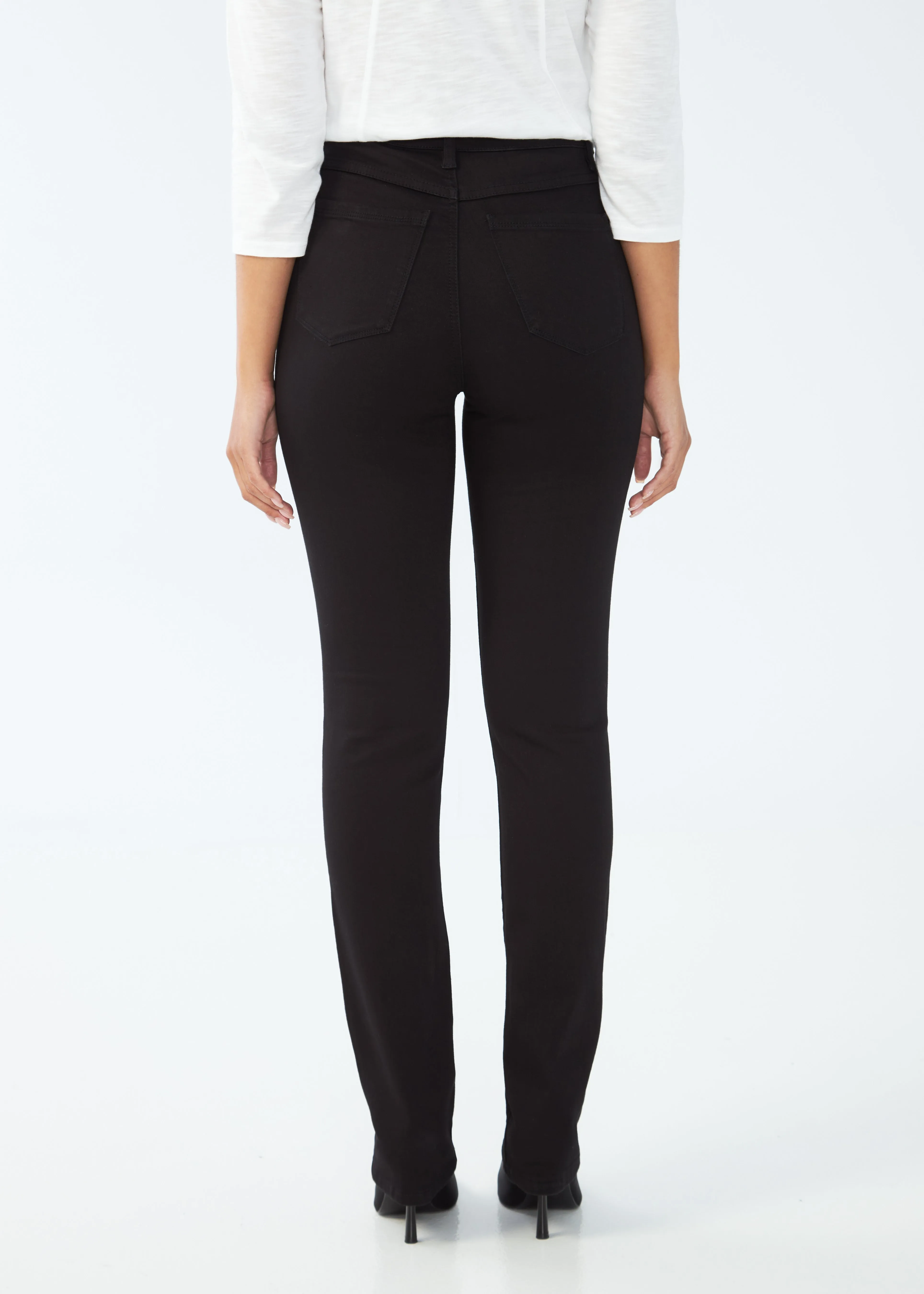 FDJ Suzanne PETITE Straight Leg, Black Onyx Denim