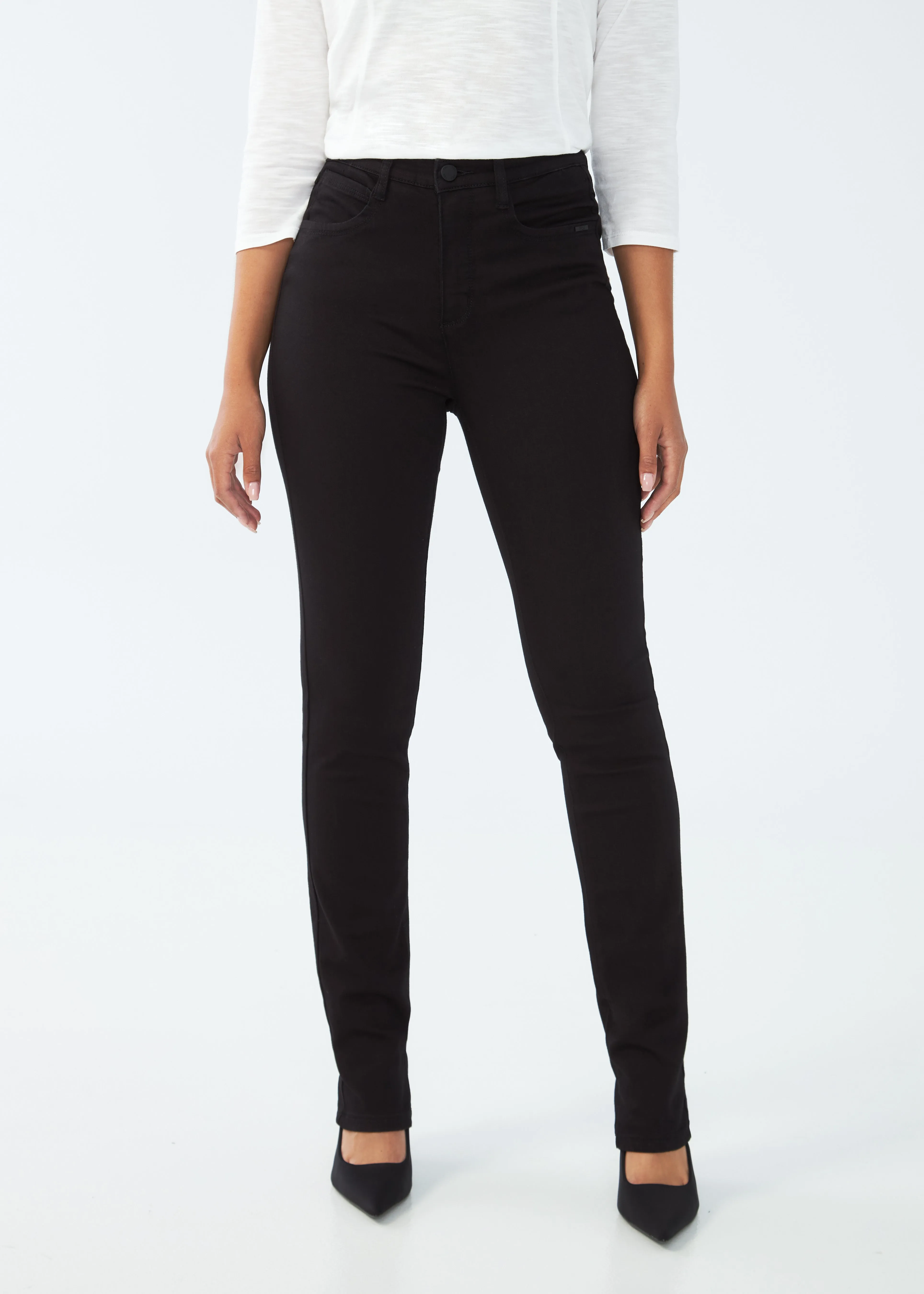 FDJ Suzanne PETITE Straight Leg, Black Onyx Denim