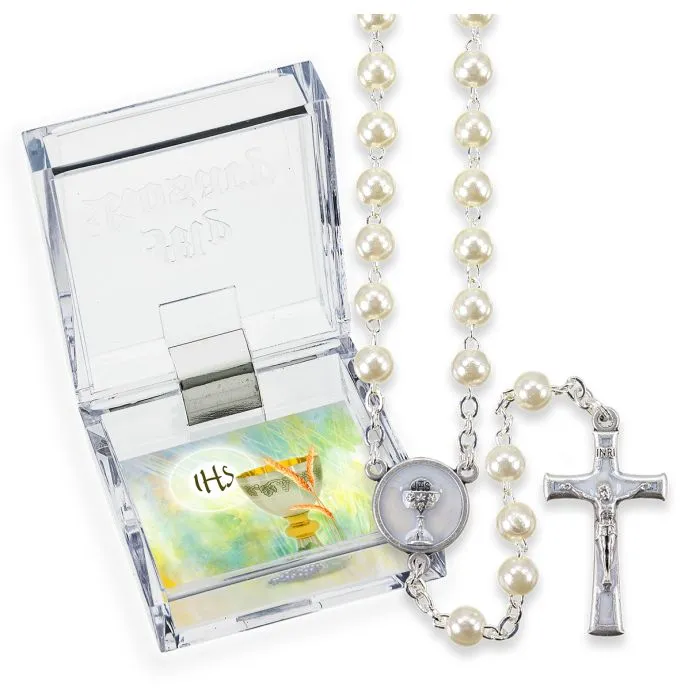 First Communion White Rosary