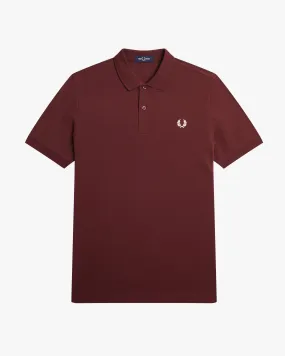 Fred Perry Plain Polo Shirt - Oxblood / Ecru