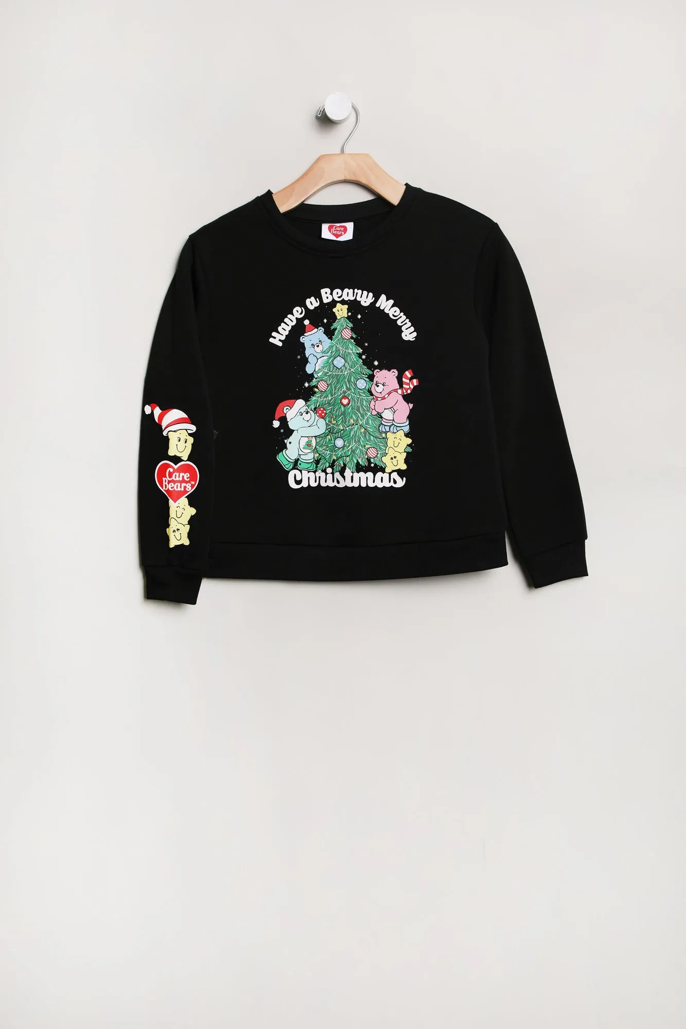 Girls' Care Bears Have A Beary Merry Christmas Graphic Crew Neck Sweatshirt