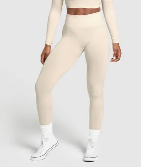 Gymshark Adapt Fleck Seamless Leggings - Coconut White