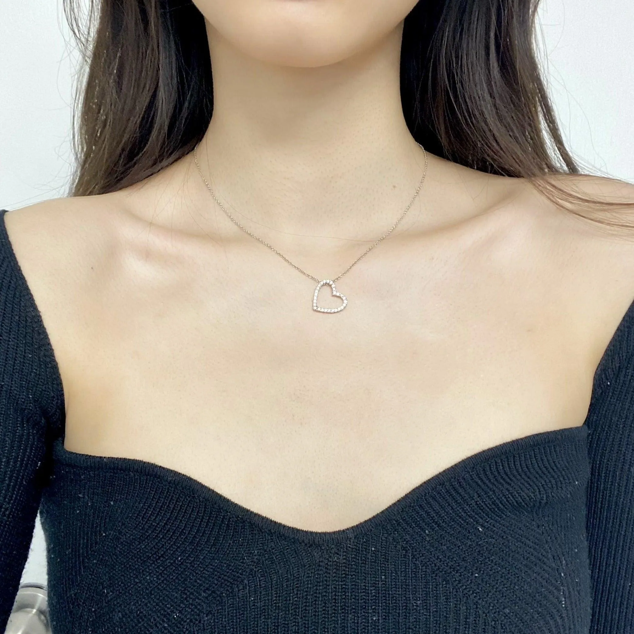 Heart Diamond Pendant in 14k Gold