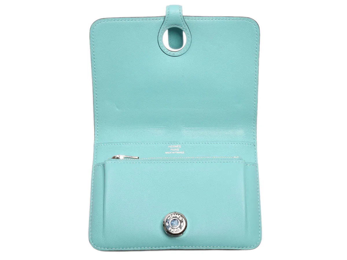 Hermès Bleu Atoll Swift Dogon Compact Wallet