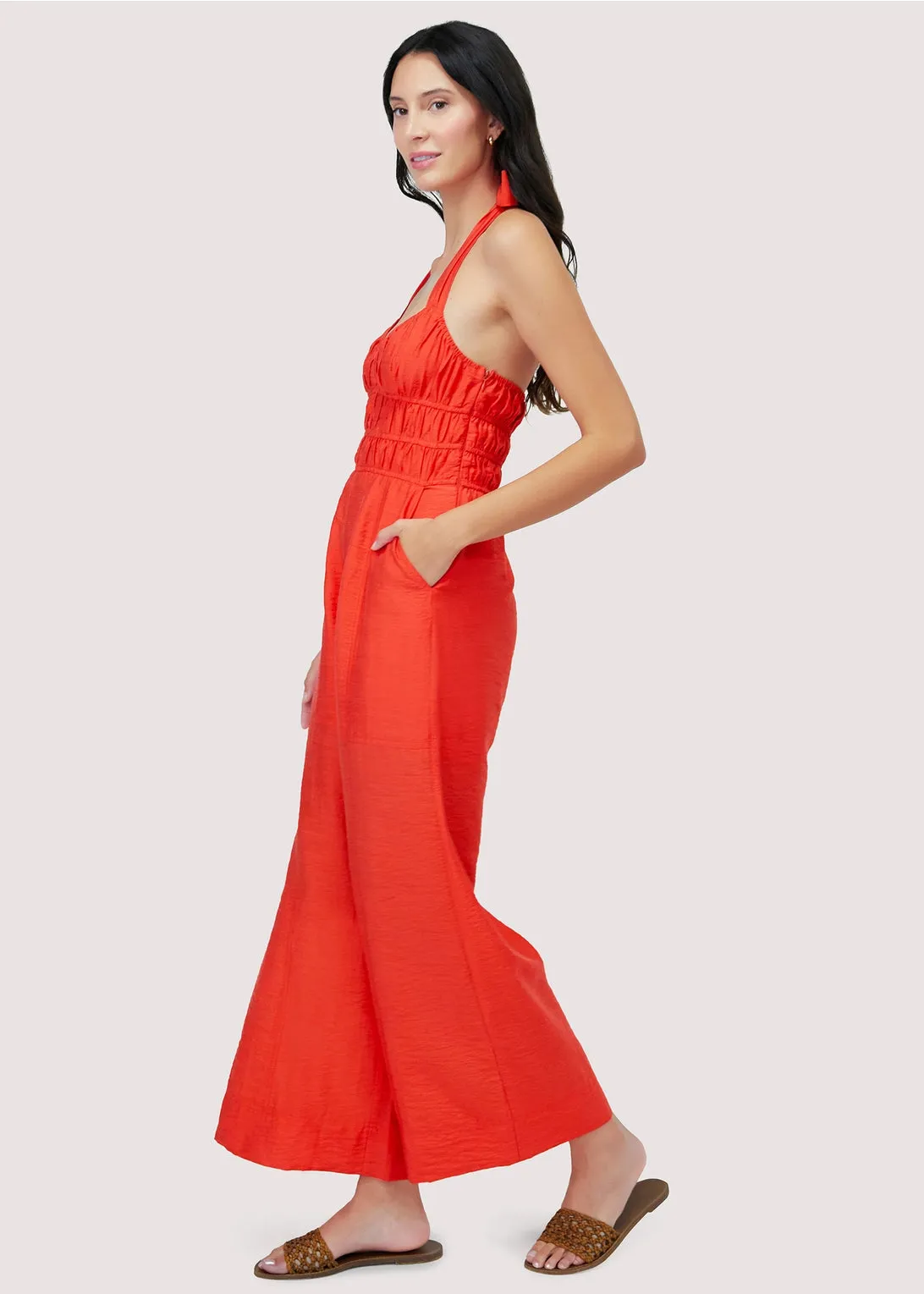 Hidden Oasis Red Halter Jumpsuit