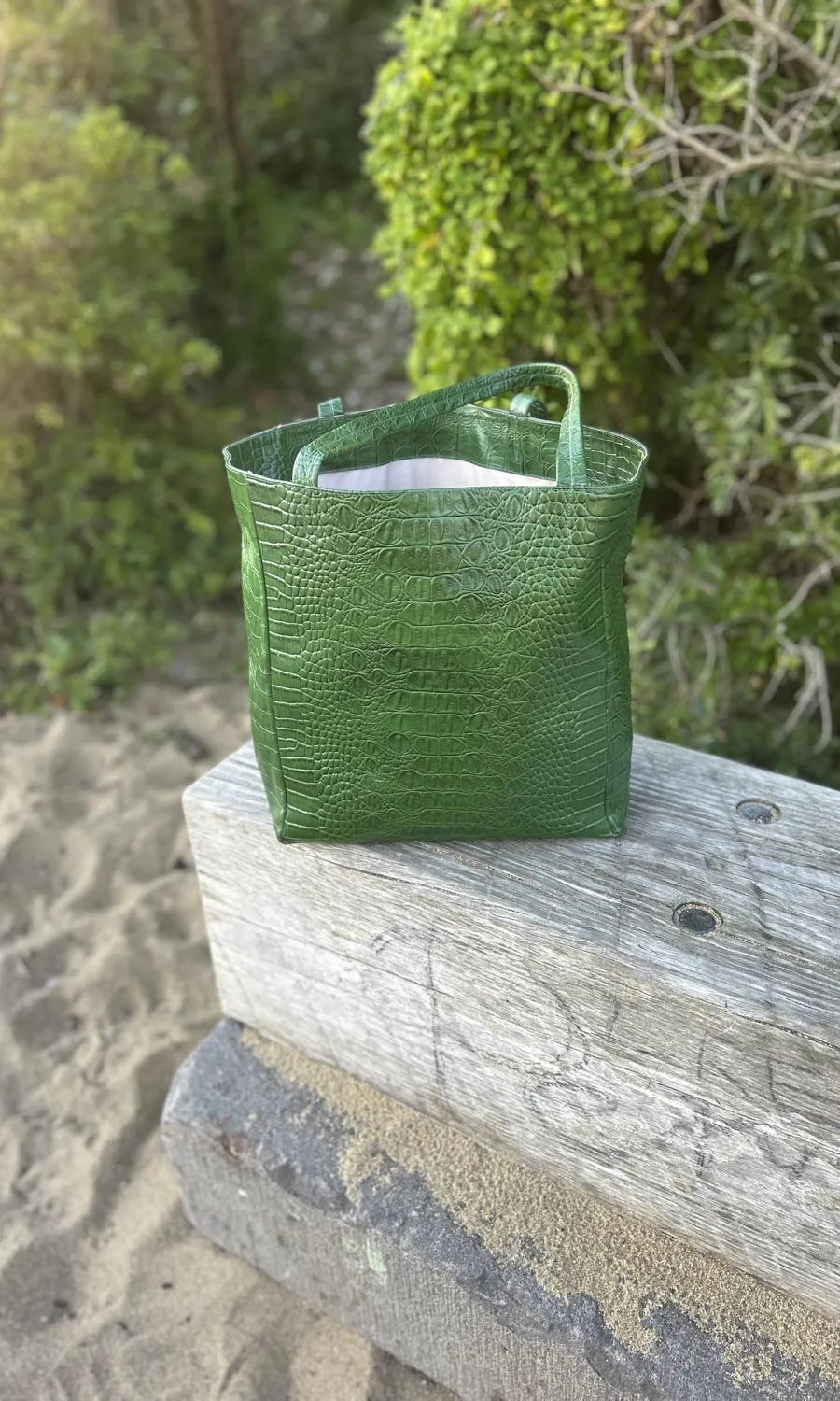 HOSS Embossed Green Tote