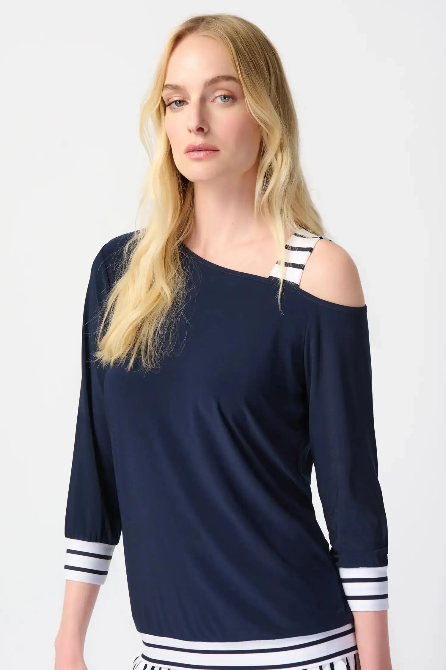 Joseph Ribkoff Midnight Blue/Vanilla Top Style 241168-2229