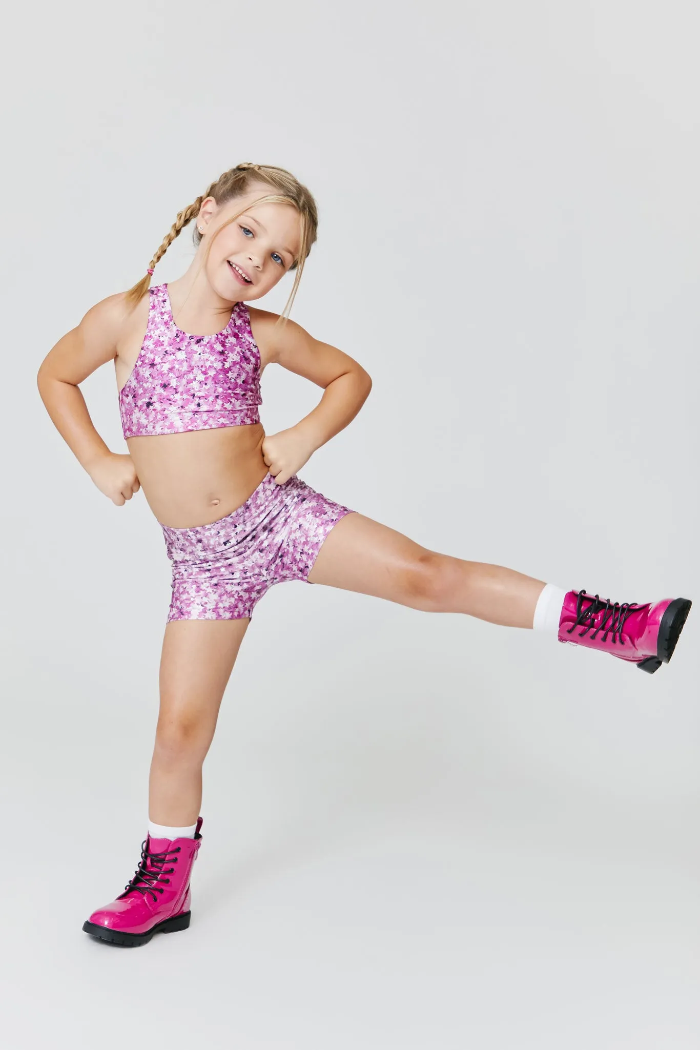 Kids Booty Shorts in Star Confetti Foil