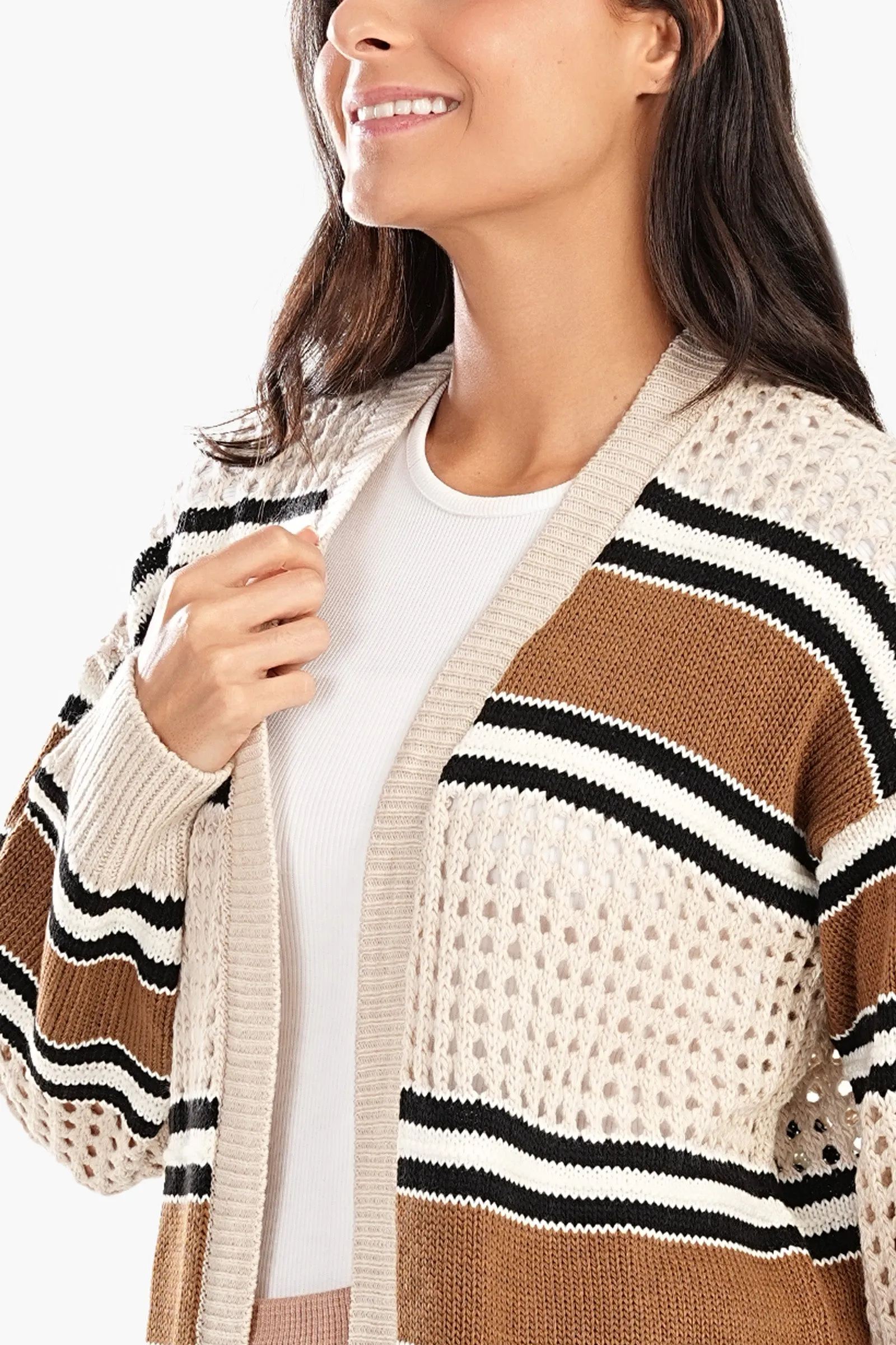 Knitted & Perforated Lounge Cardigan