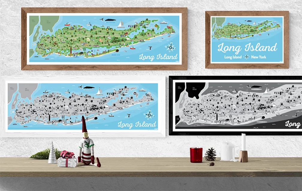 Long Island Illustrated Map