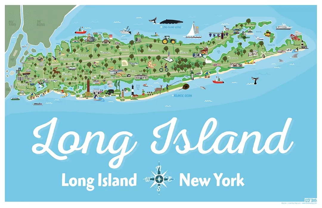 Long Island Illustrated Map