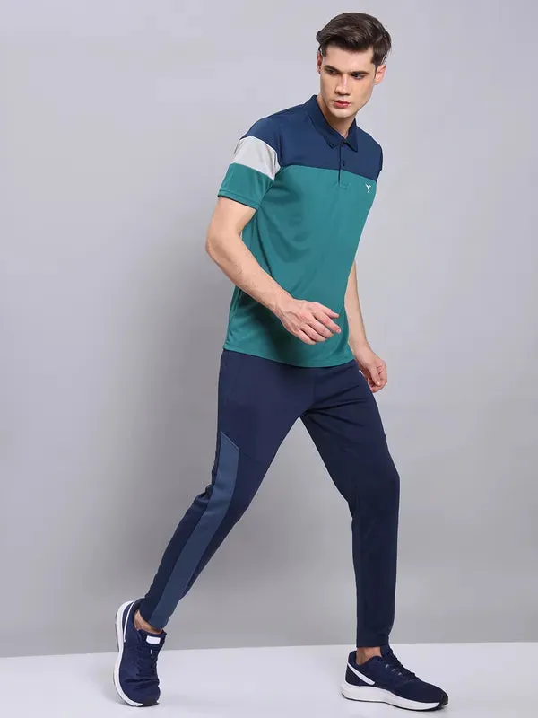 Men Colorblock Slim Fit Polo T-shirt with TECHNO COOL 