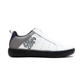 Men's Icon 2.0 White Gray Black Logo Leather Sneakers 06542-085