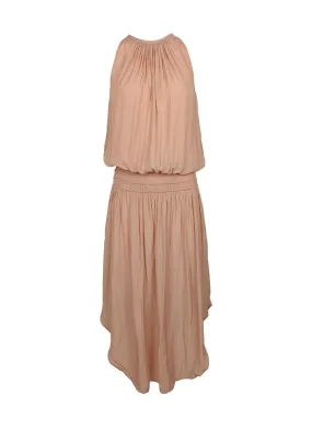 N180079 Front & Back Midi Dress *Light Peach