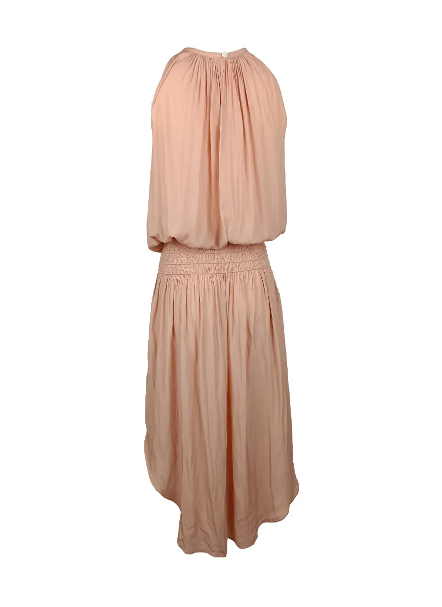 N180079 Front & Back Midi Dress *Light Peach