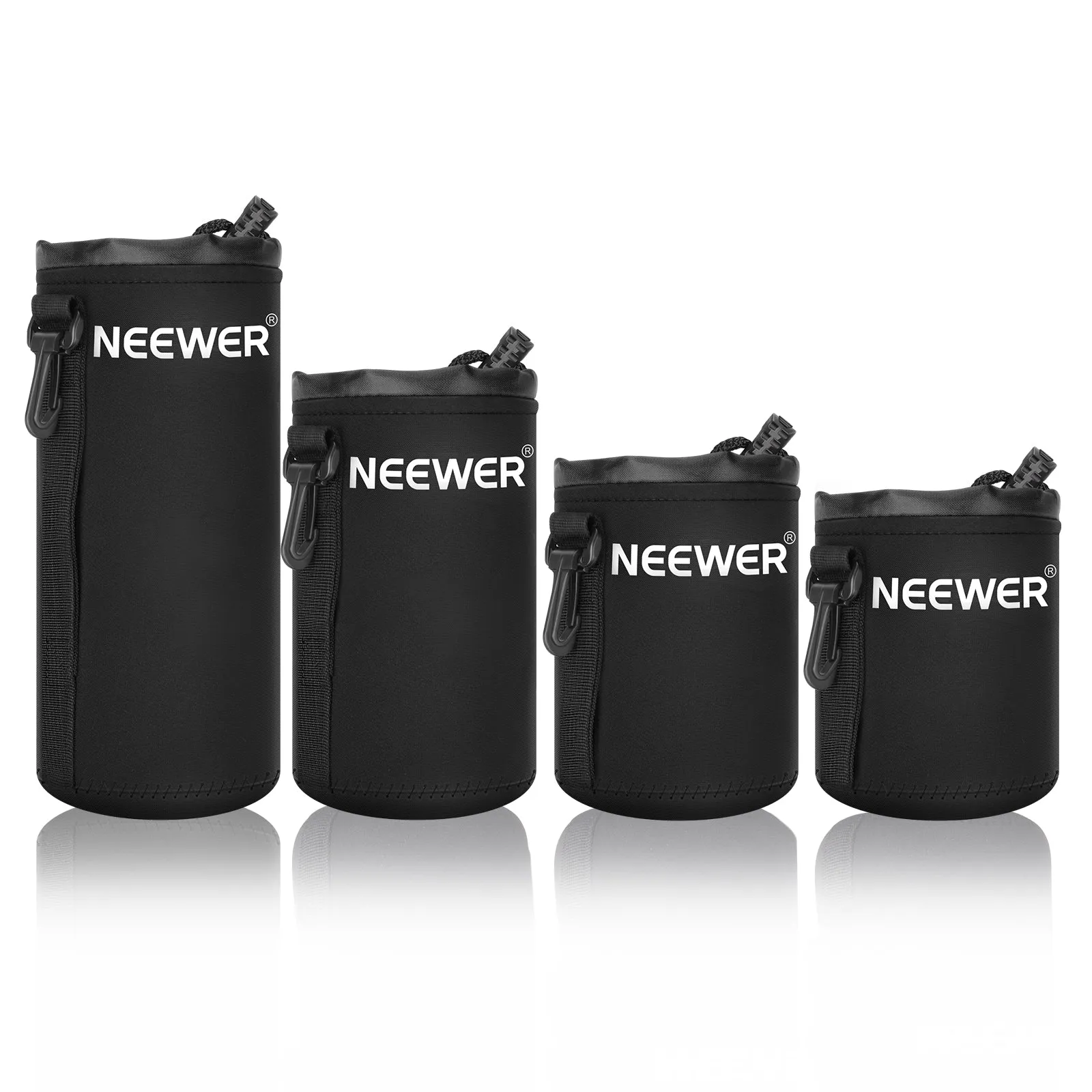 NEEWER 4 Pack Camera Lens Bag - Black