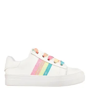 Nina Girls white shimmer rainbow stripe karsen sneaker