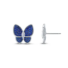 Pavé Butterfly Earrings (Sapphire)