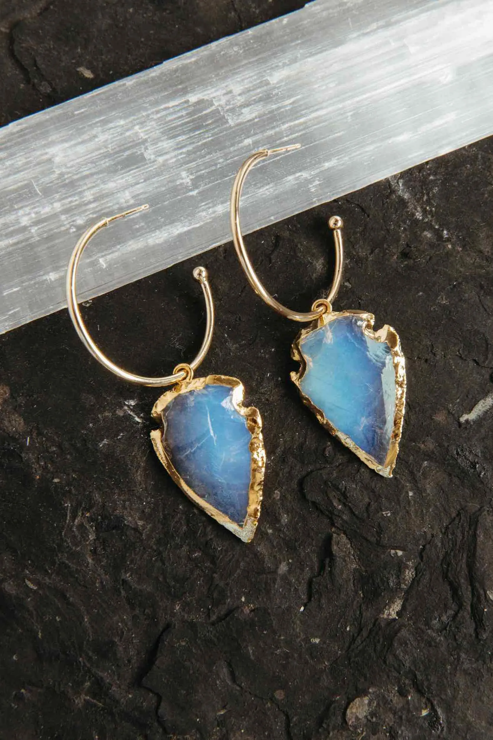 Purity Opalite Mini Gold Hoops