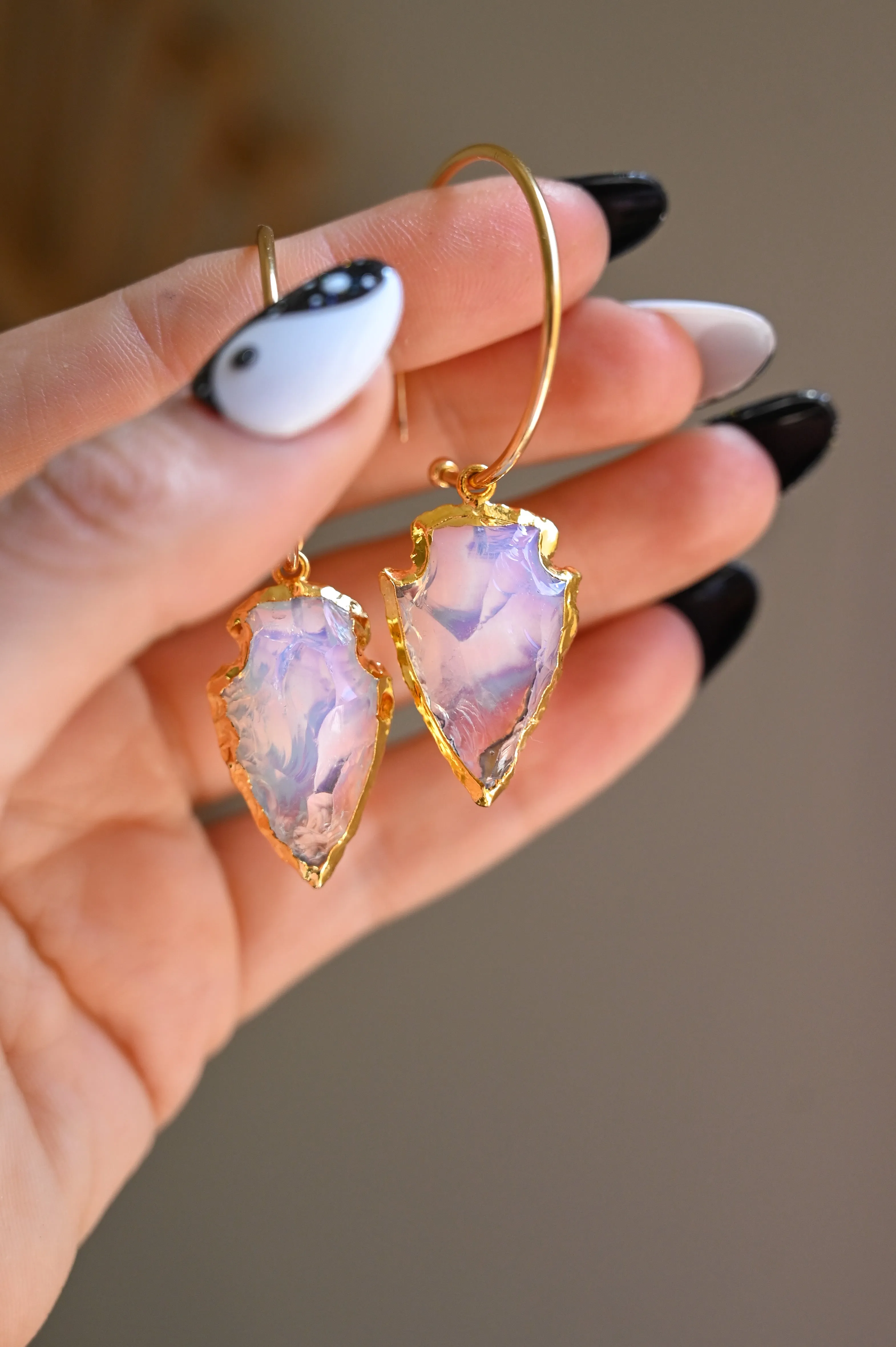 Purity Opalite Mini Gold Hoops