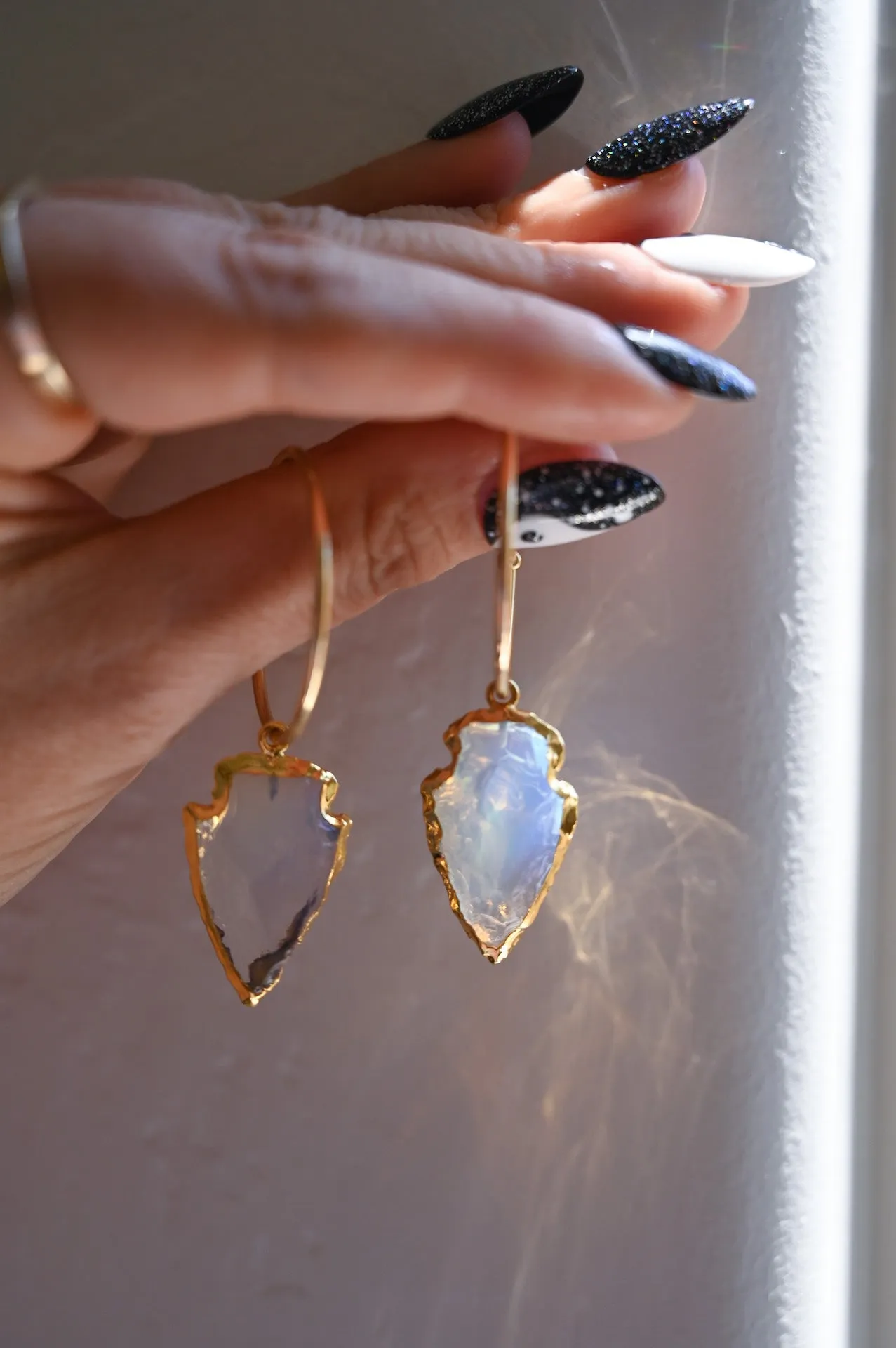 Purity Opalite Mini Gold Hoops