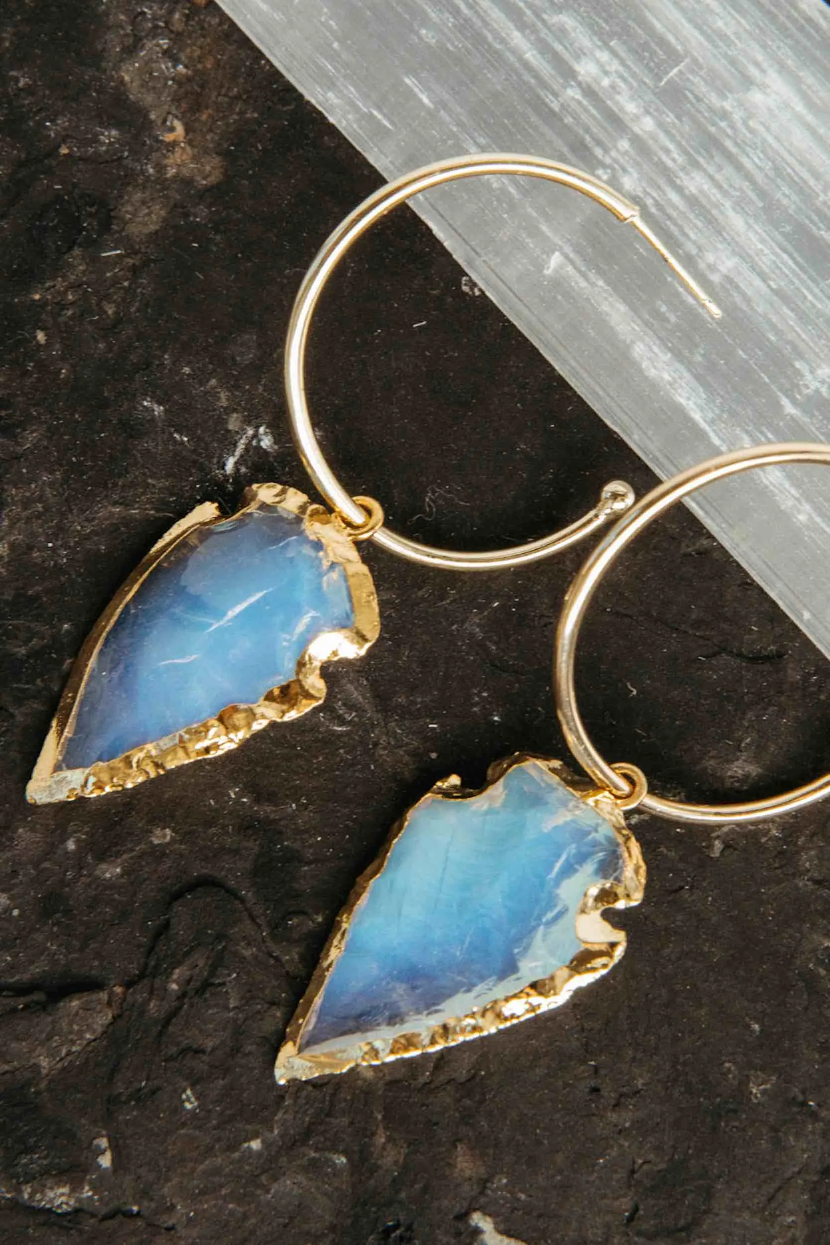 Purity Opalite Mini Gold Hoops