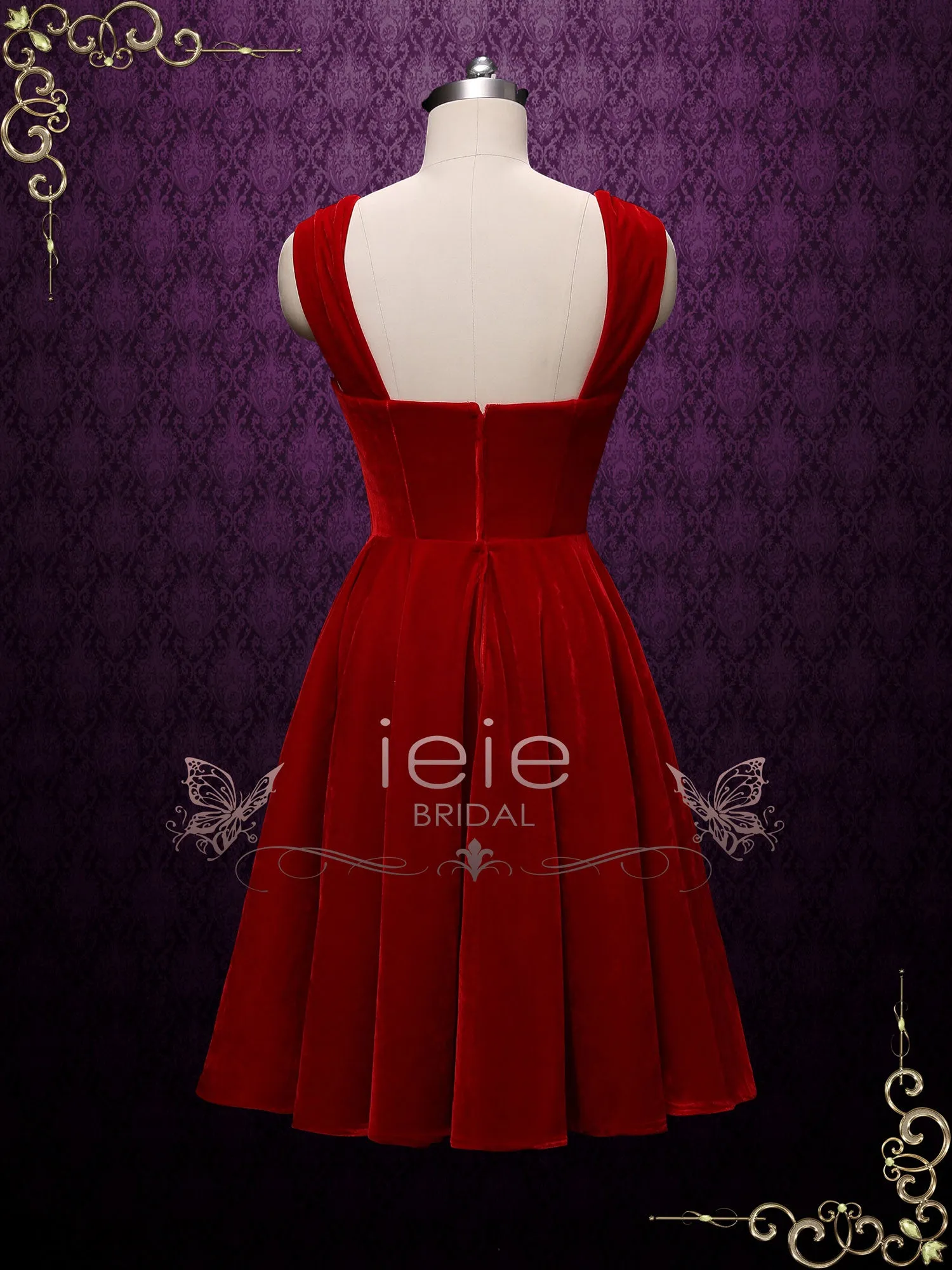 Scarlet Retro Red Tea Length Casual Dress