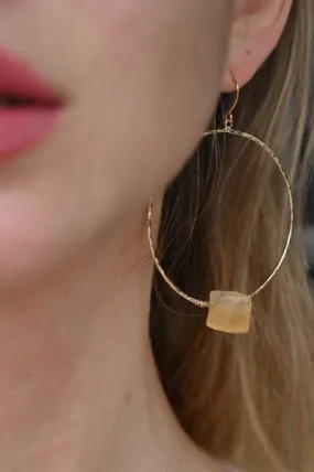 She Just Shines Citrine Gold Hoops