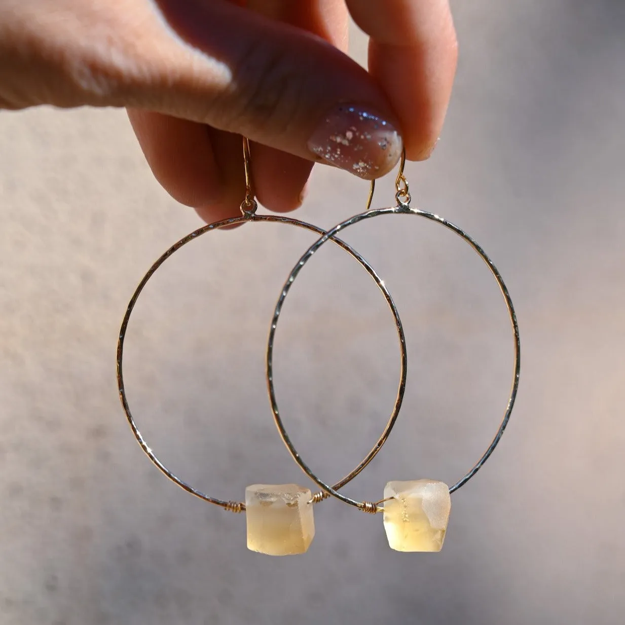 She Just Shines Citrine Gold Hoops