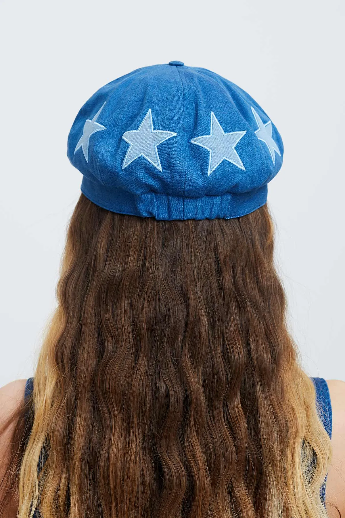 Showtime Denim Baker Boy Hat in Blue