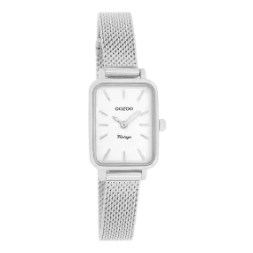 Silver coloured OOZOO watch with silver coloured metal mesh bracelet - C20266