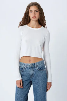 SLVRLAKE - Long Sleeve Crop Baby Tee - Natural White *FINAL SALE