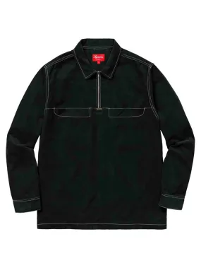 Supreme Corduroy Half Zip Shirt Black [SS18] XL