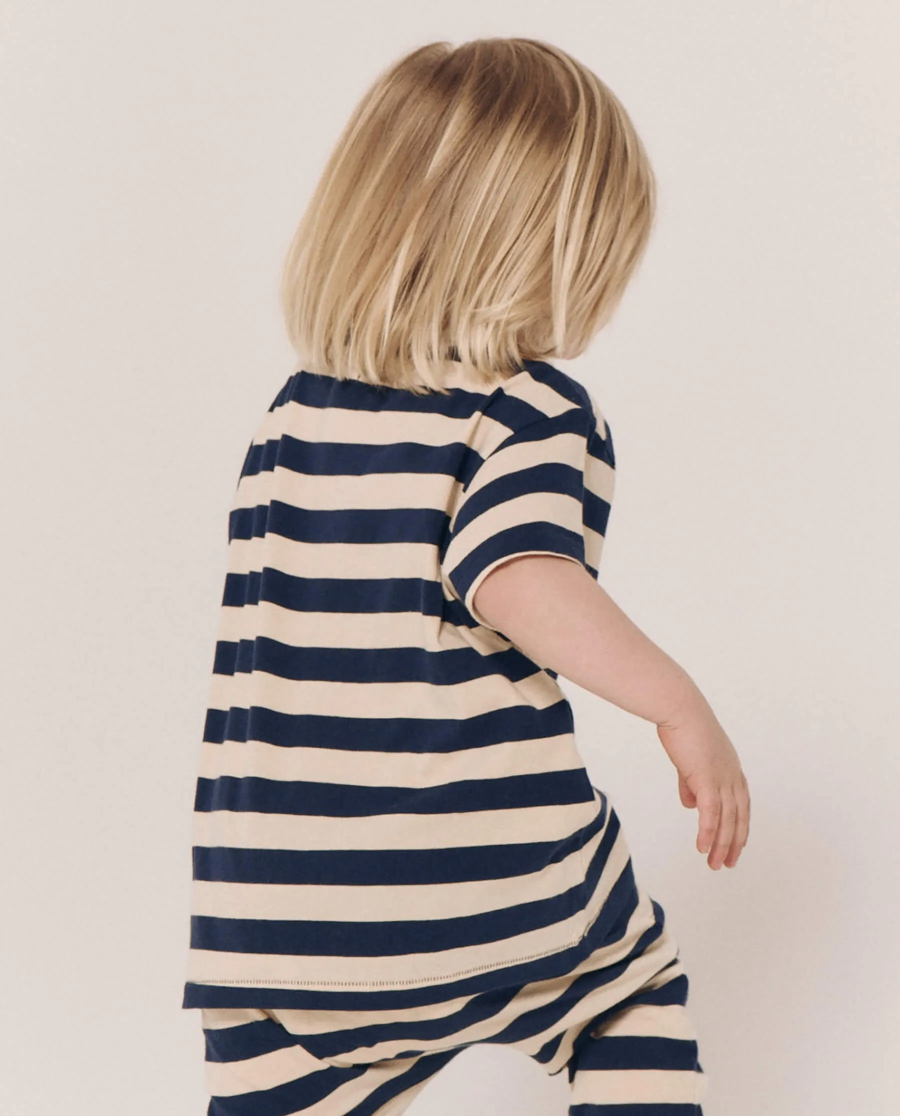 The Little Boxy Crew. Novelty -- Navy and Cream Scholar Stripe