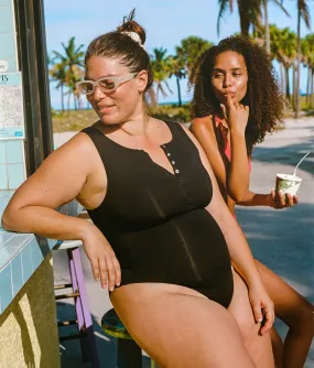 The Malibu One Piece - Flat - Black - Long Torso