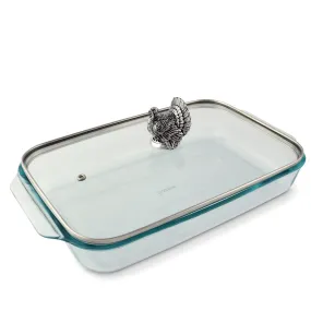 Turkey Lid with Pyrex 3 quart Baking Dish